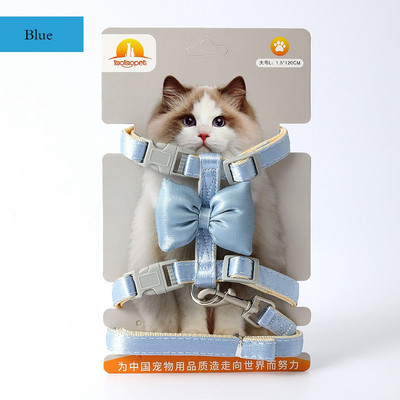 Βραδινό λουρί με λουρί σκύλου Σετ γιακά με φιόγκο Ρυθμιζόμενο Χαριτωμένο λουρί για σκύλους για μικρό, μεσαίο λουρί για κατοικίδιο ζώο γάτας, εξωτερικό περίπατο