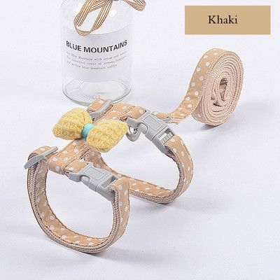 Βραδινό λουρί με λουρί σκύλου Σετ γιακά με φιόγκο Ρυθμιζόμενο Χαριτωμένο λουρί για σκύλους για μικρό, μεσαίο λουρί για κατοικίδιο ζώο γάτας, εξωτερικό περίπατο