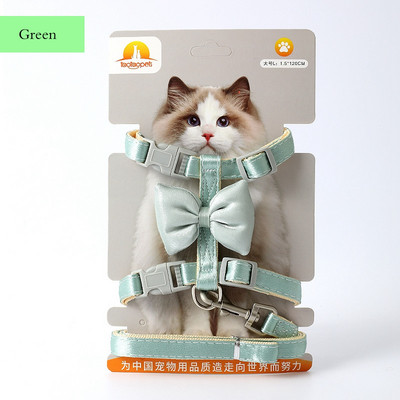 Βραδινό λουρί με λουρί σκύλου Σετ γιακά με φιόγκο Ρυθμιζόμενο Χαριτωμένο λουρί για σκύλους για μικρό, μεσαίο λουρί για κατοικίδιο ζώο γάτας, εξωτερικό περίπατο