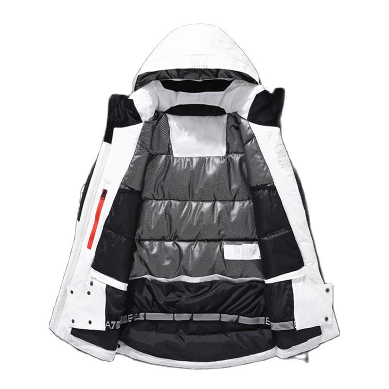 2022 m. Nauja vyriška pūkinė striukė lauko žiemos slidinėjimo kostiumas jaunimo madinga pastorinta šaltai atspari trumpa pūkinė striukė vyrams su gobtuvu