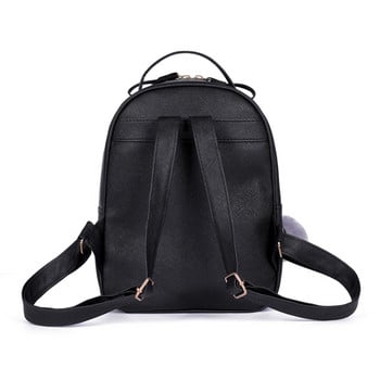 Раница за пътуване Дамска раница Тийнейджърски 2023 Ученически ученически чанти за момичета Анимационна котка PU кожена чанта Черна чанта през рамо