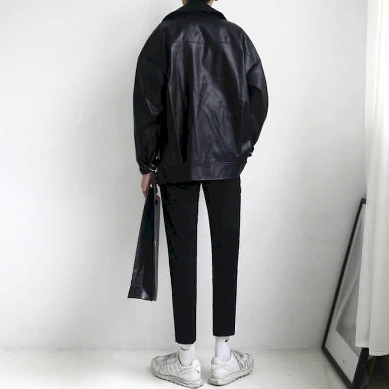 Motociklistička kožna muška ženska korejska labava prevelika jakna mladenačka kratka jakna za par ulična moda cool odjeća hiphop odjeća