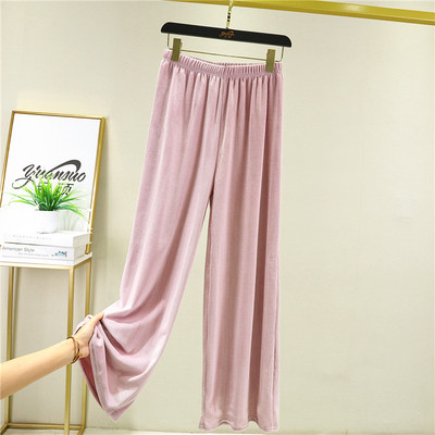 Pantaloni de pijama casual din catifea pentru femei Pantaloni noi de toamnă iarnă Pantaloni largi de acasă Pantaloni drepți