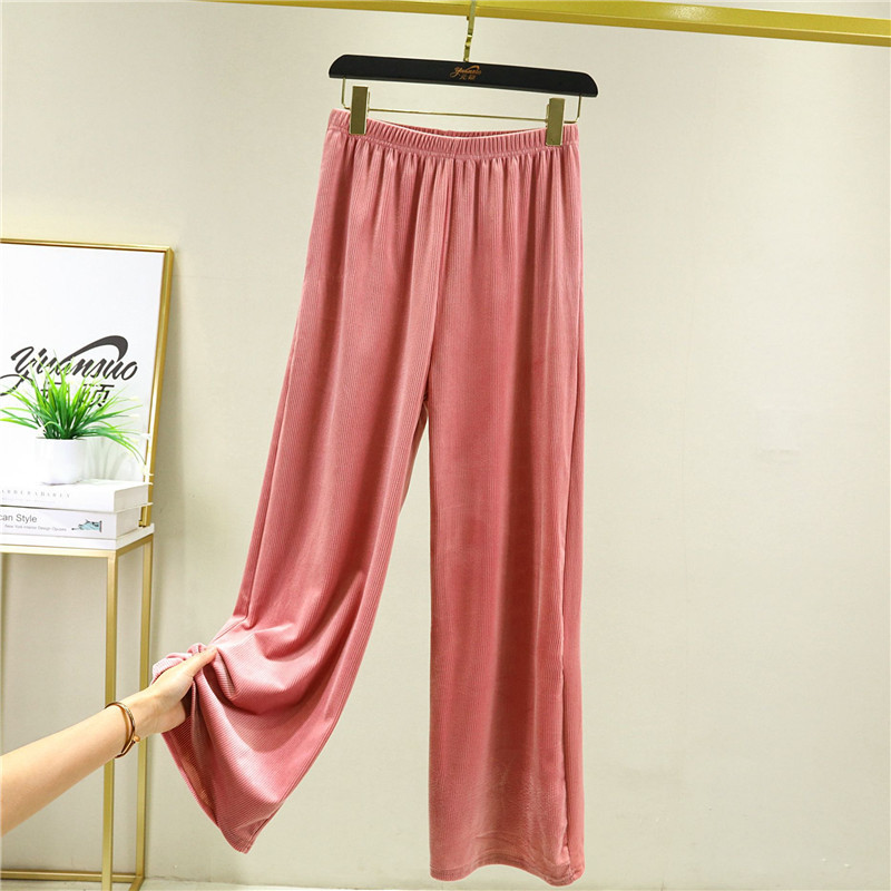Pantaloni de pijama casual din catifea pentru femei Pantaloni noi de toamnă iarnă Pantaloni largi de acasă Pantaloni drepți