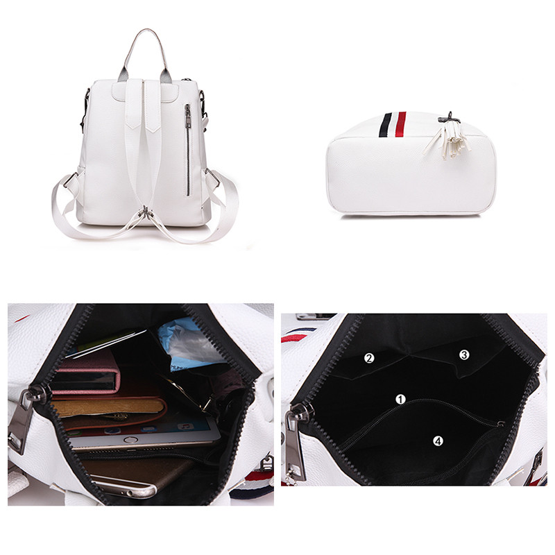 2022 Νέα πολυτελή γυναικεία σακίδια πλάτης Δερμάτινη φούντα υψηλής ποιότητας Σακίδιο πλάτης για κορίτσια Σχολικές τσάντες κορδέλα μεγάλη Τσάντα ώμου Τσάντα ταξιδιού