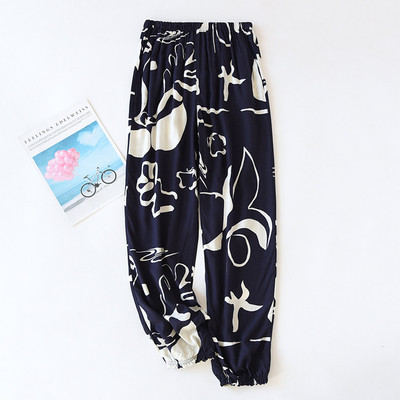 Fdfklak Casual Pantalones De Mujer Printing Loose Sleepwear Παντελόνι Γυναικείο Βαμβακερό Rayon Φορέστε Πιτζάμες Παντελόνι Γυναικείο Παντελόνι