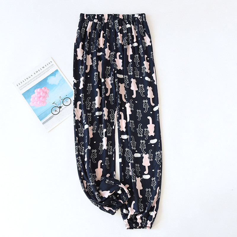 Fdfklak Casual Pantalones De Mujer Printing Loose Sleepwear Παντελόνι Γυναικείο Βαμβακερό Rayon Φορέστε Πιτζάμες Παντελόνι Γυναικείο Παντελόνι
