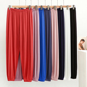 Pantaloni de pijama de damă cu talie înaltă, modal, de dimensiuni mari, pantaloni pentru femei, primăvară, toamnă