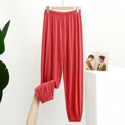 Pantaloni de pijama de damă cu talie înaltă, modal, de dimensiuni mari, pantaloni pentru femei, primăvară, toamnă