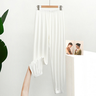 Pantaloni de pijama de damă cu talie înaltă, modal, de dimensiuni mari, pantaloni pentru femei, primăvară, toamnă