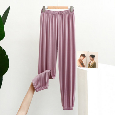 Pantaloni de pijama de damă cu talie înaltă, modal, de dimensiuni mari, pantaloni pentru femei, primăvară, toamnă