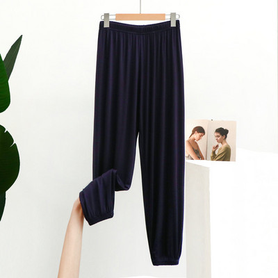 Pantaloni de pijama de damă cu talie înaltă, modal, de dimensiuni mari, pantaloni pentru femei, primăvară, toamnă