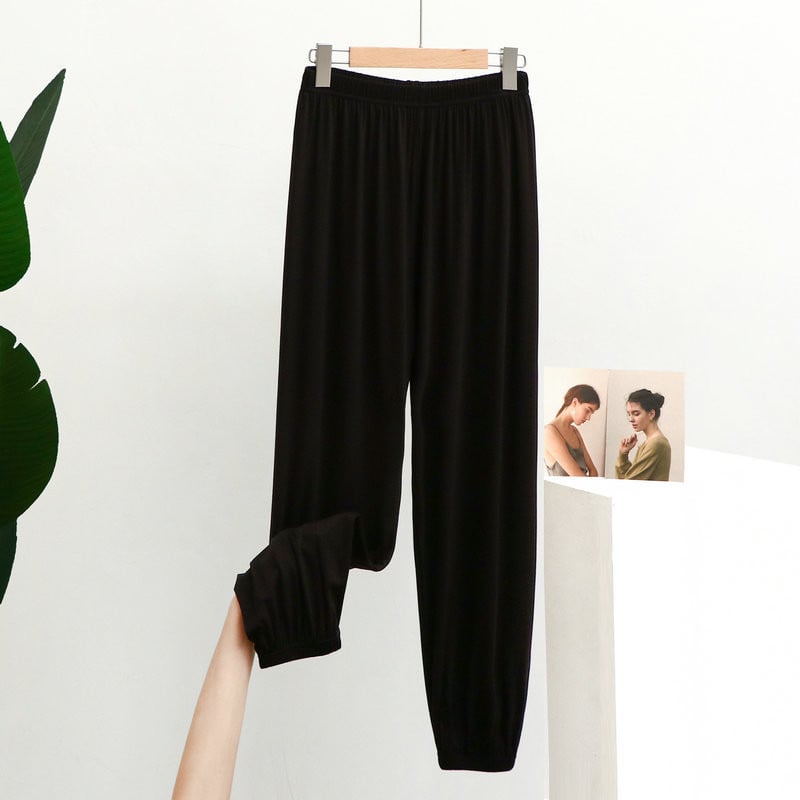 Pantaloni de pijama de damă cu talie înaltă, modal, de dimensiuni mari, pantaloni pentru femei, primăvară, toamnă