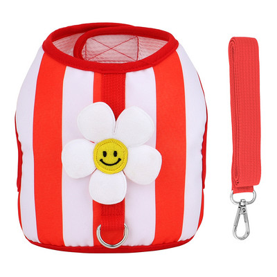 Χαριτωμένο σετ λουριών με λουρί για κουτάβι σκύλου Daisy Nylon Small Dogs Διχτυωτό λουρί για σκύλους με Walking Lead Stripe γιλέκο για κατοικίδια για Chihuahua Yorkie