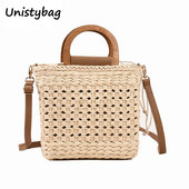 Unistybag Straw τσάντα παραλίας Γυναικεία Bohemian Woven Τσάντα ώμου Ρετρό Χειροποίητες τσάντες Γυναικείες τσάντες Rattan