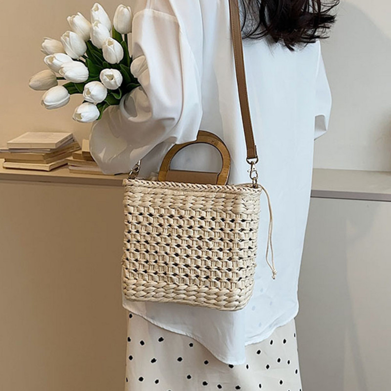 Unistybag Straw τσάντα παραλίας Γυναικεία Bohemian Woven Τσάντα ώμου Ρετρό Χειροποίητες τσάντες Γυναικείες τσάντες Rattan
