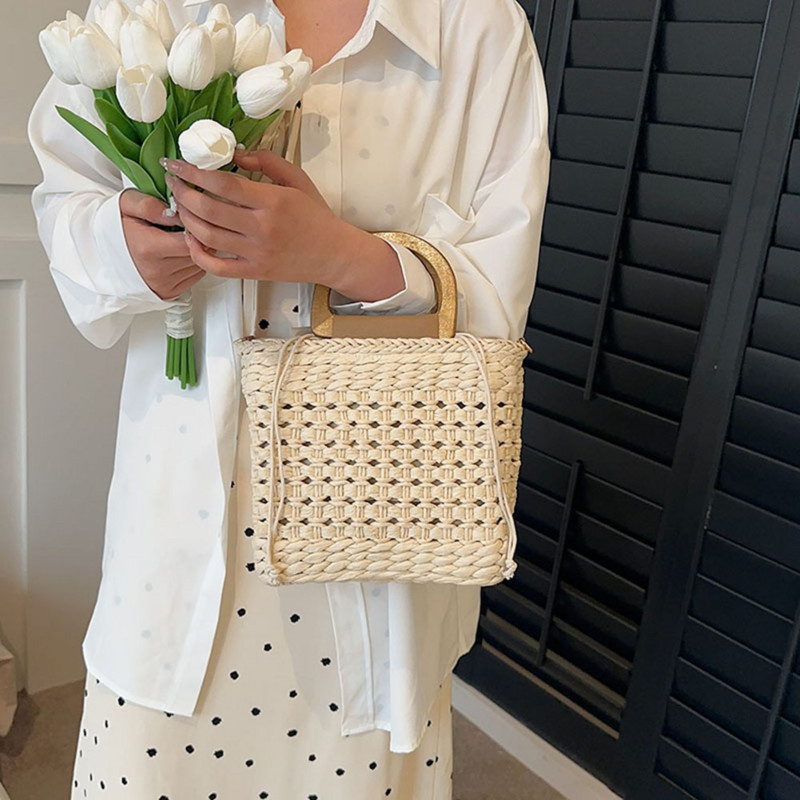 Unistybag Straw τσάντα παραλίας Γυναικεία Bohemian Woven Τσάντα ώμου Ρετρό Χειροποίητες τσάντες Γυναικείες τσάντες Rattan