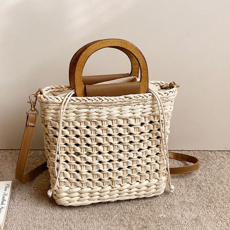 Unistybag Straw τσάντα παραλίας Γυναικεία Bohemian Woven Τσάντα ώμου Ρετρό Χειροποίητες τσάντες Γυναικείες τσάντες Rattan