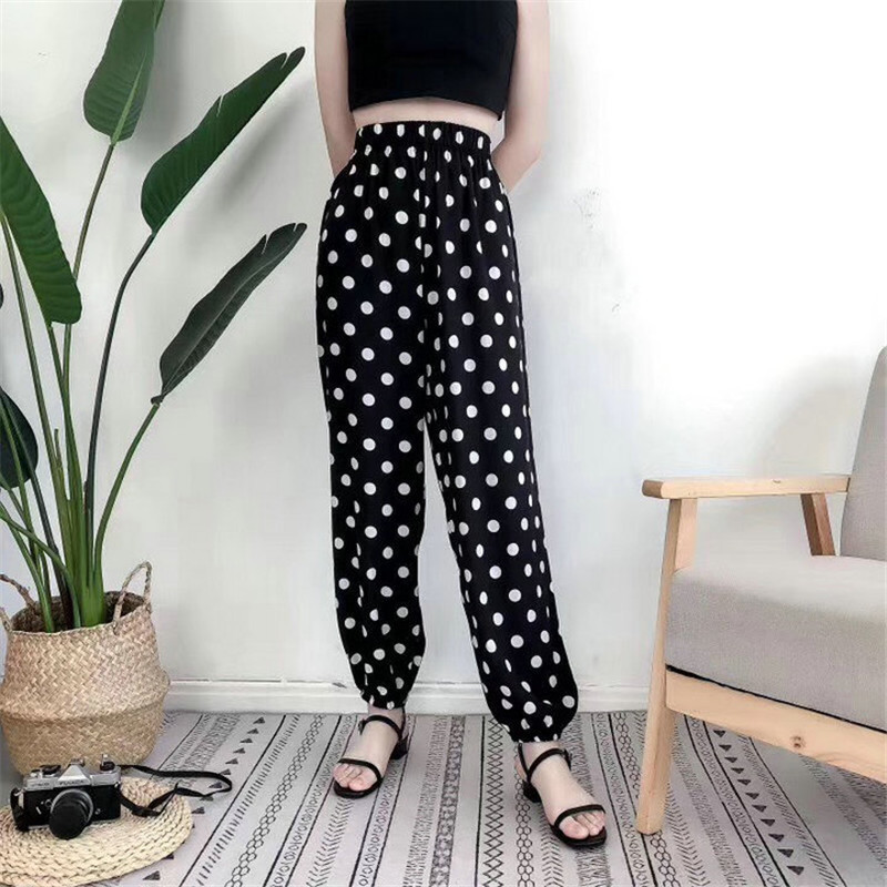 Fdfklak Široké nohavice proti komárom Voľné veľké veľkosť Lantern Pant Jar Leto Ležérne domáce pyžamá Nohavice Dámske
