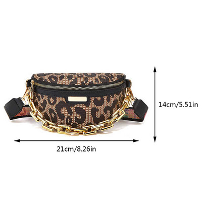 Fashion Leopard τσάντες μπανάνας για γυναίκες Τσάντα στήθους Γυναικείες τσάντες χιαστί τσάντες ώμου με αλυσίδα Πακέτα μέσης Fanny γυναικεία πορτοφόλια τηλεφώνου