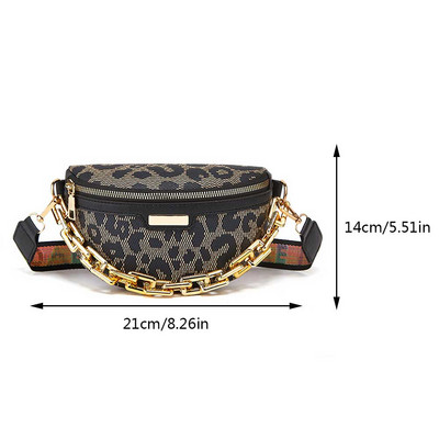 Fashion Leopard τσάντες μπανάνας για γυναίκες Τσάντα στήθους Γυναικείες τσάντες χιαστί τσάντες ώμου με αλυσίδα Πακέτα μέσης Fanny γυναικεία πορτοφόλια τηλεφώνου