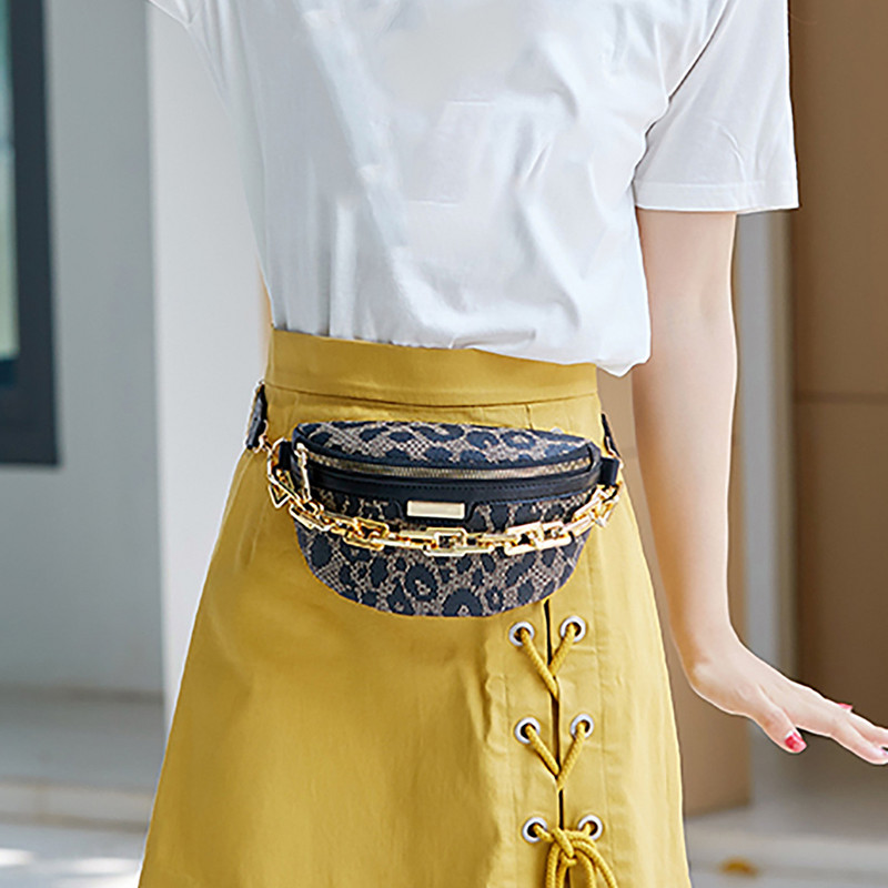 Fashion Leopard τσάντες μπανάνας για γυναίκες Τσάντα στήθους Γυναικείες τσάντες χιαστί τσάντες ώμου με αλυσίδα Πακέτα μέσης Fanny γυναικεία πορτοφόλια τηλεφώνου