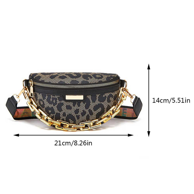 Fashion Leopard τσάντες μπανάνας για γυναίκες Τσάντα στήθους Γυναικείες τσάντες χιαστί τσάντες ώμου με αλυσίδα Πακέτα μέσης Fanny γυναικεία πορτοφόλια τηλεφώνου