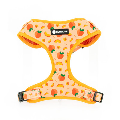 Collarlogo Guler ajustabil pentru câine de companie, durabil, moale, drăguț, creativ, design piersic, lesă, ham din neopren, dozator de pungi