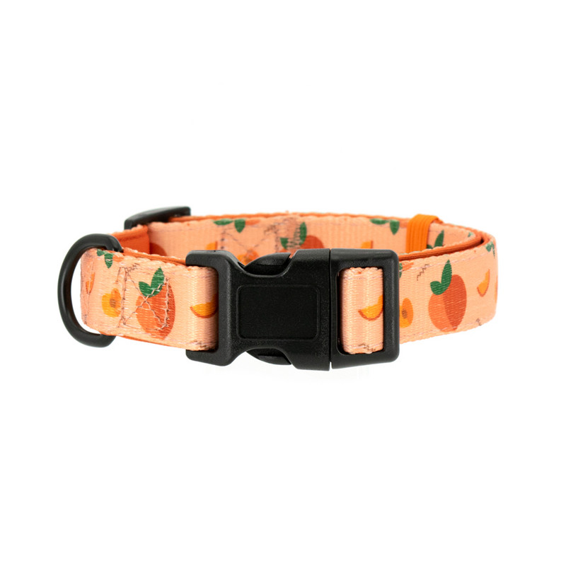 Collarlogo Guler ajustabil pentru câine de companie, durabil, moale, drăguț, creativ, design piersic, lesă, ham din neopren, dozator de pungi