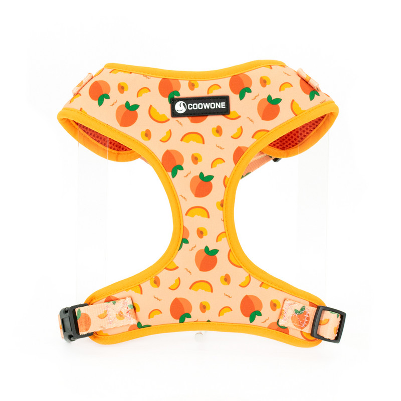 Collarlogo Guler ajustabil pentru câine de companie, durabil, moale, drăguț, creativ, design piersic, lesă, ham din neopren, dozator de pungi