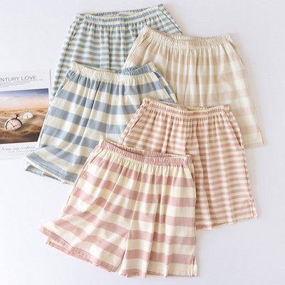 Pantalones De Mujer Nauji laisvalaikio dryžuoti vasariniai šortai Ploni medvilniniai miegui skirtos kelnės moterims Patogios namų dėvėjimo pižamos kelnės