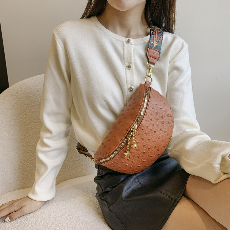 Γυναικεία τσάντα μέσης με χοντρή αλυσίδα Fanny Pack Fashion Shoulder Crossbody Τσάντες στήθους Γυναικεία τσάντα ζώνης Vintage δερμάτινη τσάντα ώμου