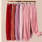Fairy Warm Pajama Παντελόνι Γυναικείο Φθινοπωρινό Χειμώνα Κοραλί βελούδο Παχύ Loose Home Παντελόνι Casual Flannel Sleepwear Παντελόνι