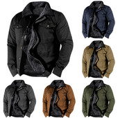 Ανδρικά ρούχα Ανδρική ζακέτα Ανδρική κουκούλα μονόχρωμη πουλόβερ βελούδο Απλό παχύ σε πλήρες παλτό Φθινοπωρινό Ανδρικό μπουφάν με φερμουάρ