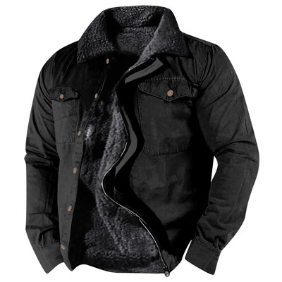 Ανδρικά ρούχα Ανδρική ζακέτα Ανδρική κουκούλα μονόχρωμη πουλόβερ βελούδο Απλό παχύ σε πλήρες παλτό Φθινοπωρινό Ανδρικό μπουφάν με φερμουάρ