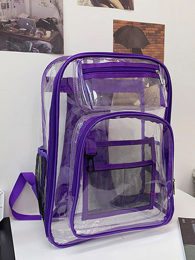 Σακίδιο πλάτης Αδιάβροχη διαφανής σχολική τσάντα κορίτσι μεγάλης χωρητικότητας Σακίδιο πλάτης Solid Clear Ανδρική διαφανής πλαστική τσάντα