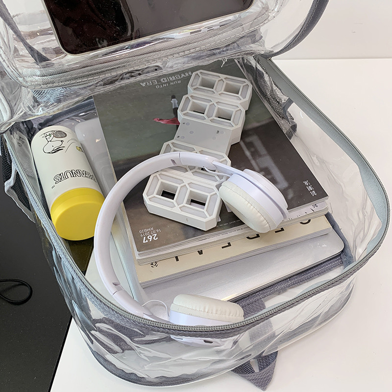 Σακίδιο πλάτης Αδιάβροχη διαφανής σχολική τσάντα κορίτσι μεγάλης χωρητικότητας Σακίδιο πλάτης Solid Clear Ανδρική διαφανής πλαστική τσάντα