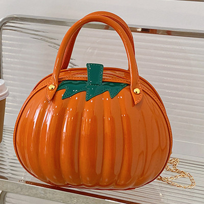 2023 tök alakú hevedertáska Halloween lánc cukorka pénztárcák divatos női vízálló felső fogantyús táskák PU bőr kereszttáska