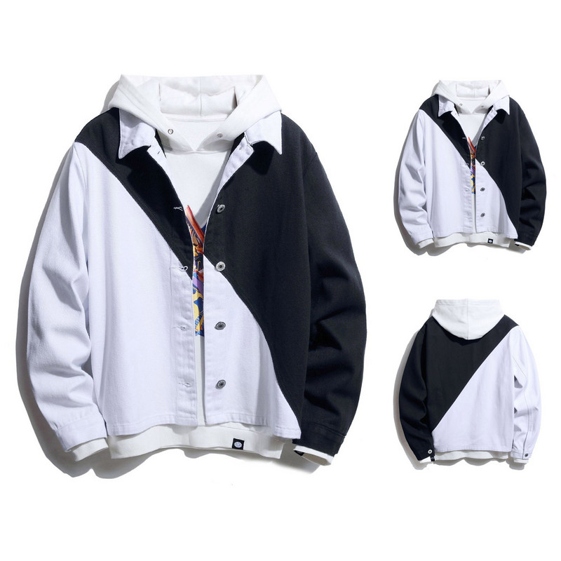 Χειμερινά μπουφάν για άντρες Μεγάλο ψηλό πέτο νεανικό τζιν Extra ανδρικό μπουφάν