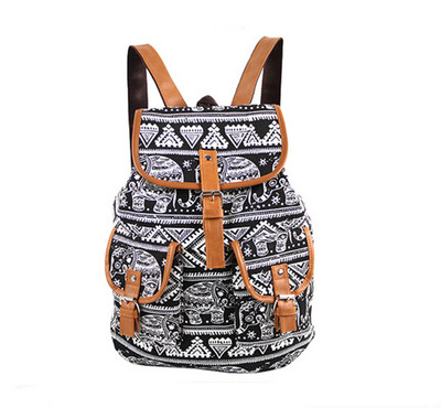 Rucsac tipărit pentru femei Genți de școală din pânză pentru adolescenți Geantă mare de umăr Rucsac de călătorie de weekend Bolsas Mochilas Femininas