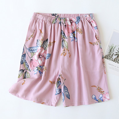 Fdfklak Pantaloni noi, respirabili, din bumbac, din raion, pantaloni de pijama pentru femei, pantaloni scurți largi de vară, îmbrăcăminte de noapte, pantaloni de dormit pentru femei