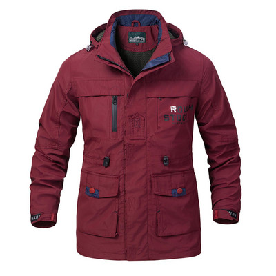 Muška odjeća Jakne Muške čvrste vanjske jakne Odvojiva višestruka kapuljača s dugim rukavima i patentnim zatvaračem Topli kaput Kišna jakna Muškarci