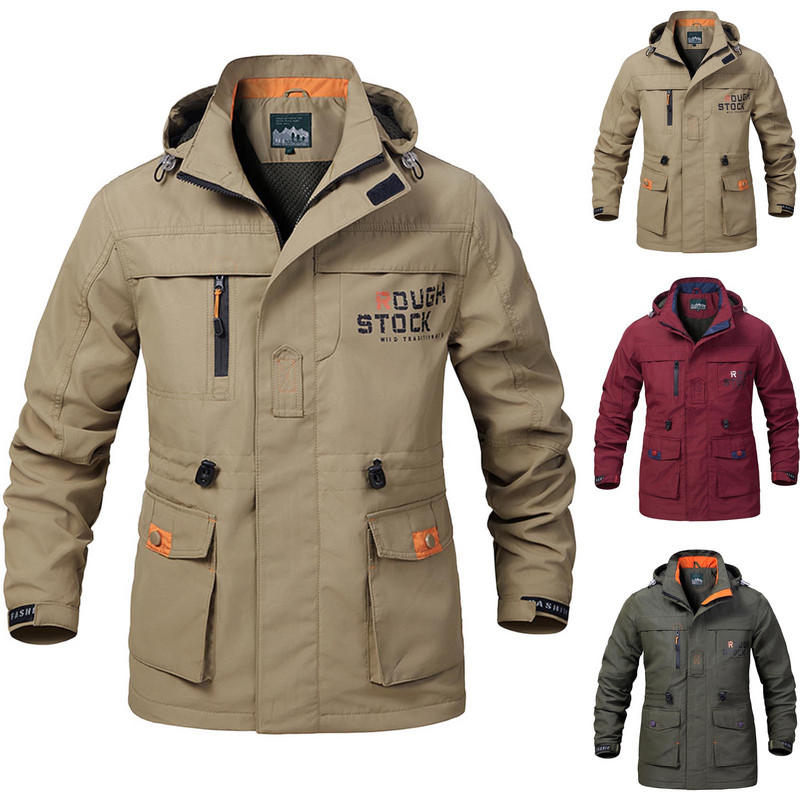 Muška odjeća Jakne Muške čvrste vanjske jakne Odvojiva višestruka kapuljača s dugim rukavima i patentnim zatvaračem Topli kaput Kišna jakna Muškarci