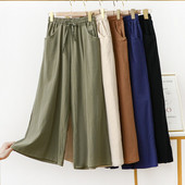 Fdfklak Pantalones De Mujer Nové bavlnené ľanové pyžamové nohavice pre ženy Široké nohavice Dámske pyžamové oblečenie Jarné letné domáce nohavice
