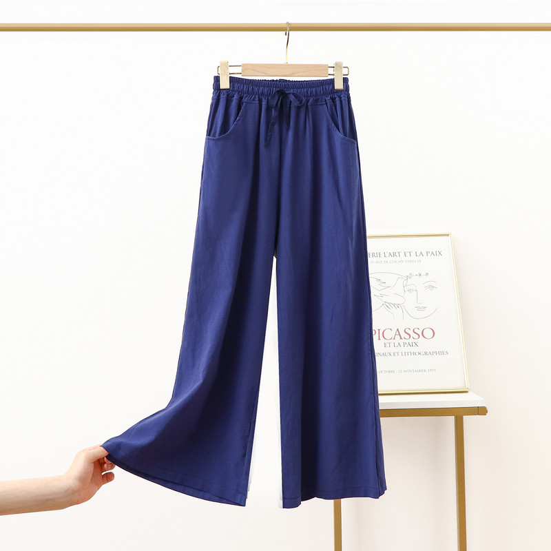 Fdfklak Pantalones De Mujer Nové bavlnené ľanové pyžamové nohavice pre ženy Široké nohavice Dámske pyžamové oblečenie Jarné letné domáce nohavice