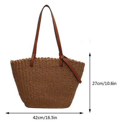 Τσάντες αγορών Totes Μεγάλης χωρητικότητας Πολυτελής τσάντα ώμου σχεδιαστή από ρατάν για γυναίκες Χειροποίητες ψάθινες τσάντες καλοκαιρινή τσάντα ταξιδιού