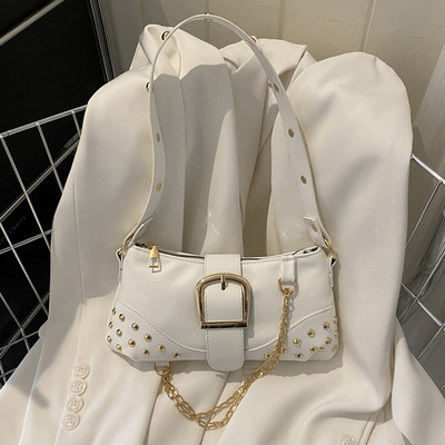 Γυναικείες τσάντες ώμου γοτθικές γυναικείες τσάντες με δροσερό στυλ, μοντέρνο ροκ κοριτσίστικες τσάντες Y2K Rivet Chain for Travel Vacation Daily