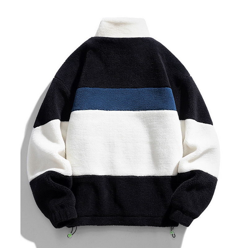 Jachetă mozaică pentru bărbați Îmbrăcăminte exterioară Teddy Fleece Cu guler în picioare iarna Jachete de baseball pentru bărbați Îmbrăcăminte în aer liber