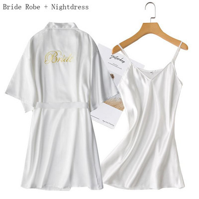 2 tk. Öö- ja hommikumantlikomplektid Pruutneitsi pulmamantel Naiste pesu Magamisriietus koos vööga öösärgiga lahtine kimono