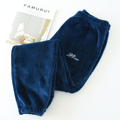 Fdfklak Φθινόπωρο Χειμώνας Ζευγάρι Sleep Bottoms Ζεστό φανελένιο σαλόνι Φορέστε χαριτωμένα εμπριμέ νυχτερινά παντελόνια Home Παντελόνια Loose Sleepwear